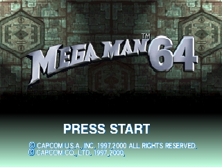 Mega Man 64 title screen for Nintendo 64